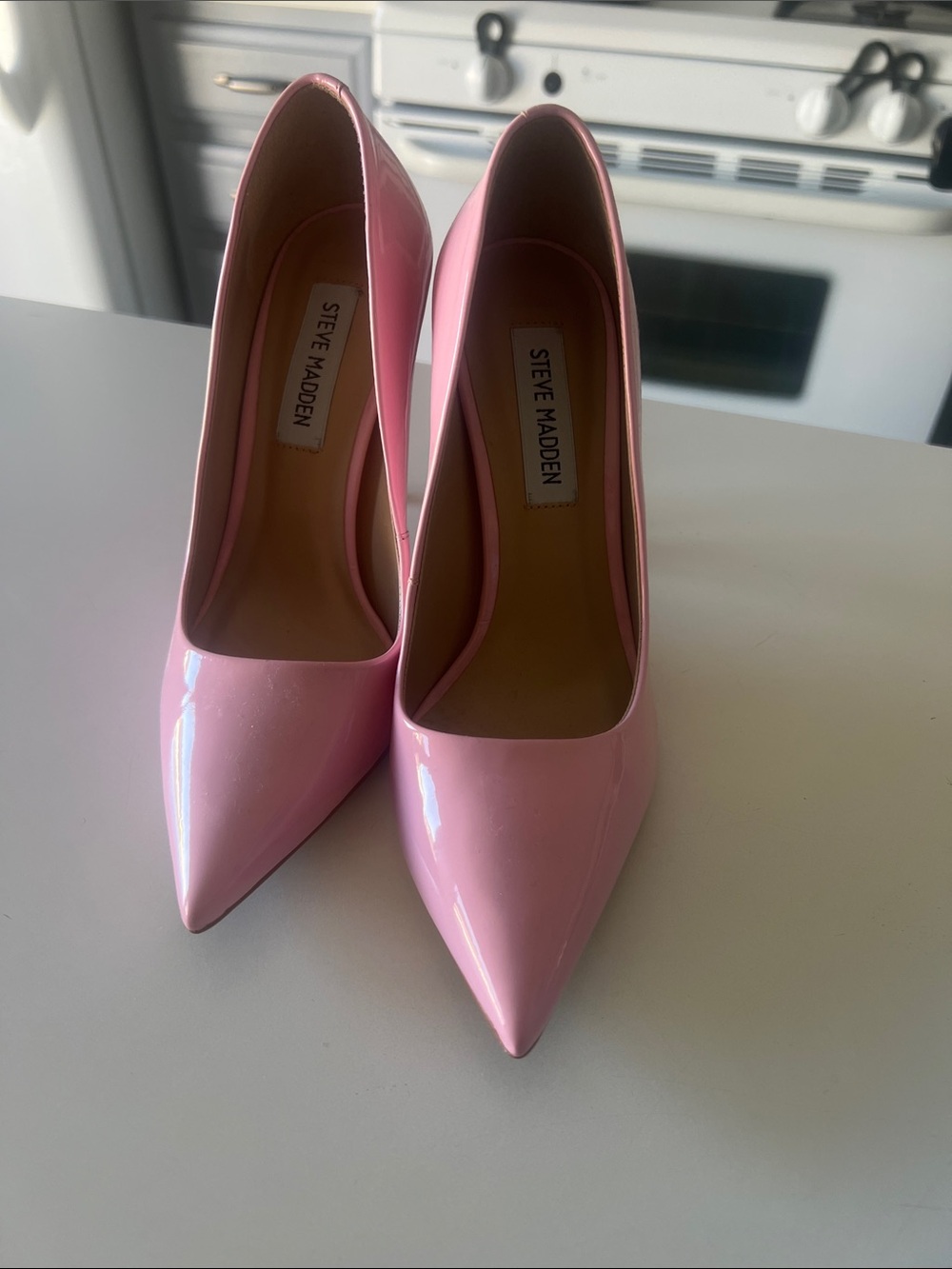 Steve Madden Pink Patent Pointed-Toe Pumps
